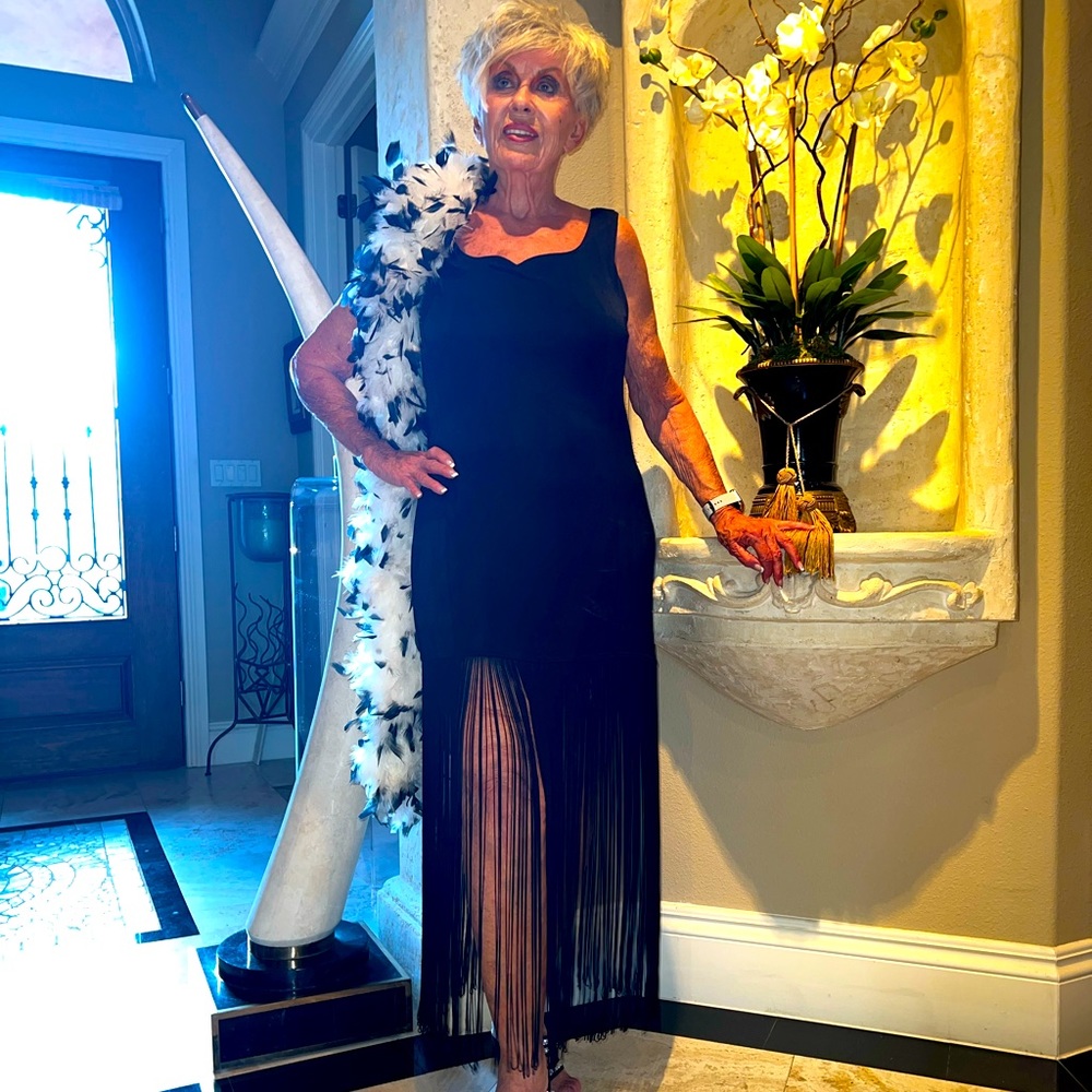 Vintage Black Fringe Dress